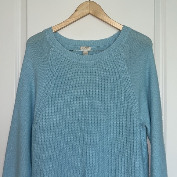 J. Crew Women’s Crewneck Cable Knit Tunic Sweater Light Blue M - Picture 2 of 6